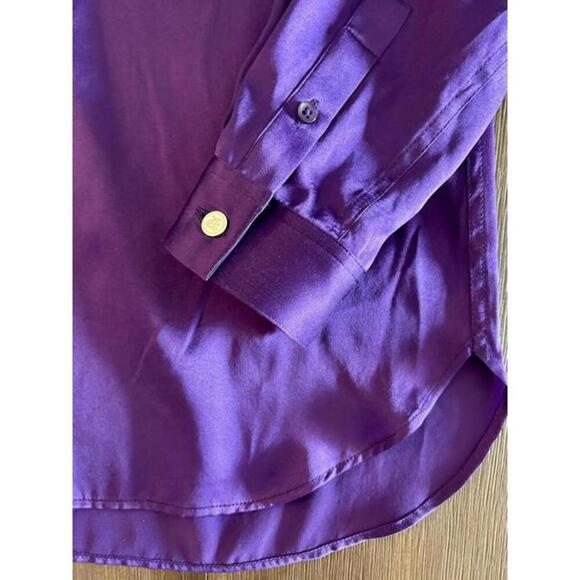Women’s Silk Button-Up Shirt The Kooples Purple Size EU 1 (US XS/S) - Picture 7 of 11